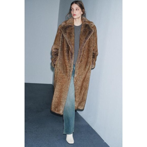 ZARA FAUX FUR COAT ZW COLLECTION LIMITED EDITION - Picture 4 of 7